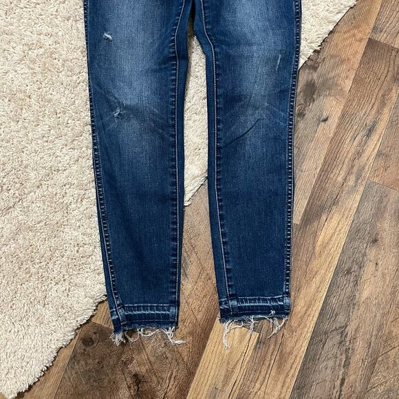 Madewell Size 26 Raw Hem Button Fly Distressed 10" High Rise Skinny Jeans - Picture 2 of 8